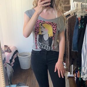 H&M OFF SHOULDER BLONDIE GRAPHIC TEE
